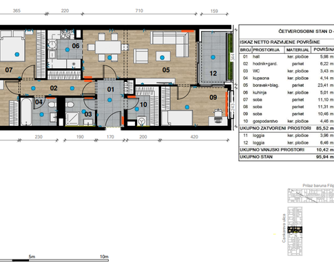 Slika Moderan dvosoban stan od 50,66 kvadrata u novogradnji u Bolničkoj ulici u Vrapču, Zagreb
