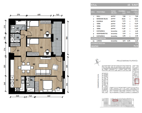 Slika Četverosobni poslovni prostor - apartman od 95,18 m² u novogradnji na križanju Prilaza baruna Filipovića i Cankareve ulice u Zagrebu