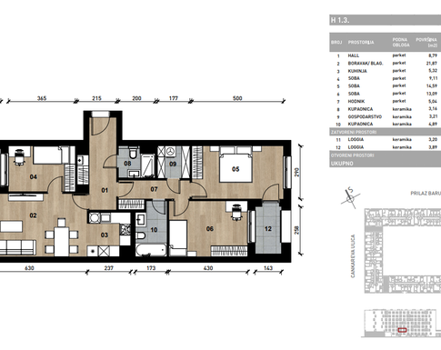 Slika Četverosobni poslovni prostor - apartman od 94,39 m² u novogradnji na križanju Prilaza baruna Filipovića i Cankareve ulice u Zagrebu