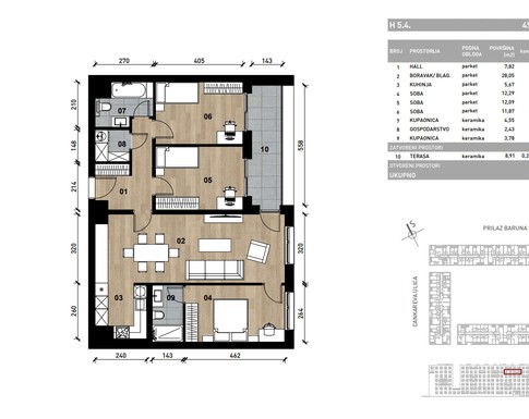 Slika Četverosoban poslovni prostor - apartman od 90,78 m² u novogradnji na križanju Prilaza baruna Filipovića i Cankareve ulice u Zagrebu