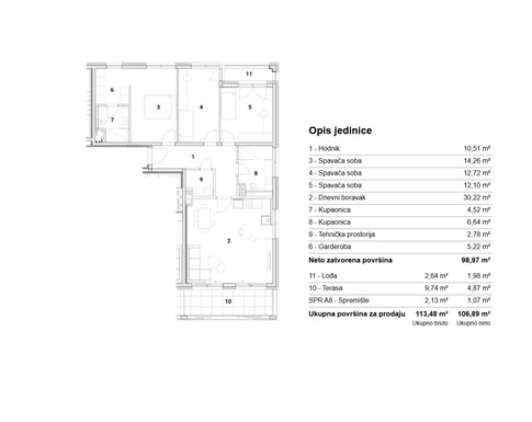 Slika ARDEA SAMOBOR, NOVOGRADNJA, ČETVEROSOBNI STAN, 107,70m², LOĐA I TERASA