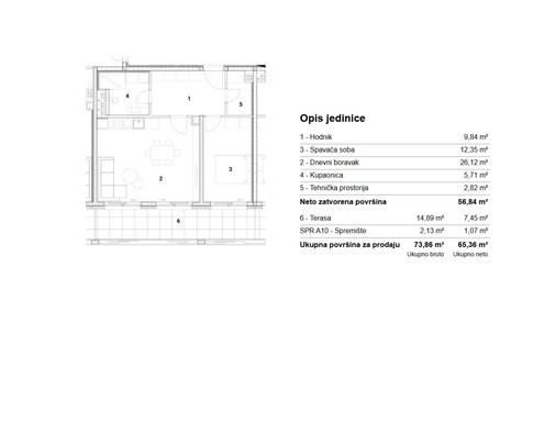 Slika ARDEA SAMOBOR, NOVOGRADNJA, DVOSOBNI STAN, 65,36 m², TERASA