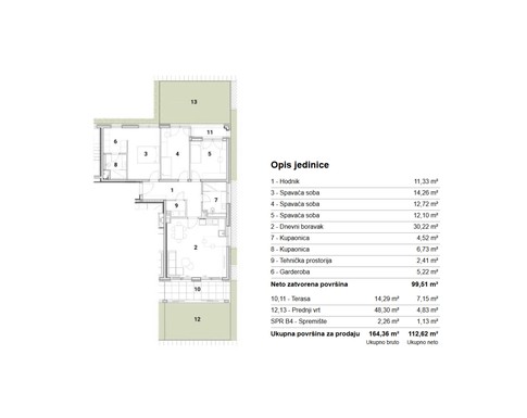 Slika ARDEA SAMOBOR, NOVOGRADNJA, ČETVEROSOBNI STAN, 112,62 m², TERASA I VRT