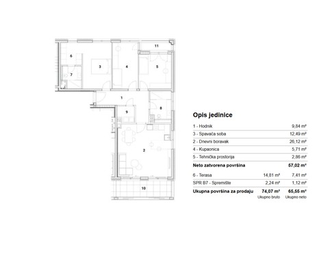 Slika ARDEA SAMOBOR, NOVOGRADNJA, DVOSOBNI STAN, 65,55 m², TERASA