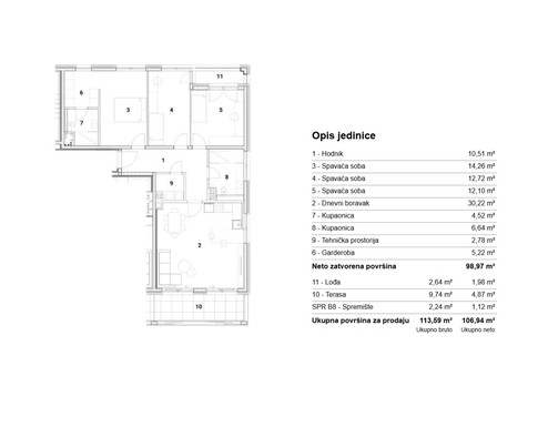 Slika ARDEA SAMOBOR, NOVOGRADNJA, ČETVEROSOBNI STAN, 106,94 m², LOĐA I TERASA