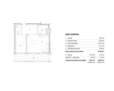 Slika ARDEA SAMOBOR, NOVOGRADNJA, DVOSOBNI STAN, 65,55 m², TERASA