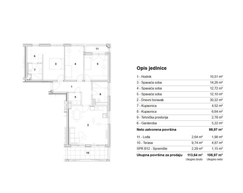 Slika ARDEA SAMOBOR, NOVOGRADNJA, ČETVEROSOBNI STAN, 106,97 m², LOĐA I TERASA