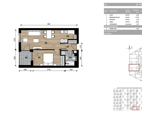 Slika Moderan dvosoban stan od 51,94 kvadrata u novogradnji u Bolničkoj ulici u Vrapču, Zagreb