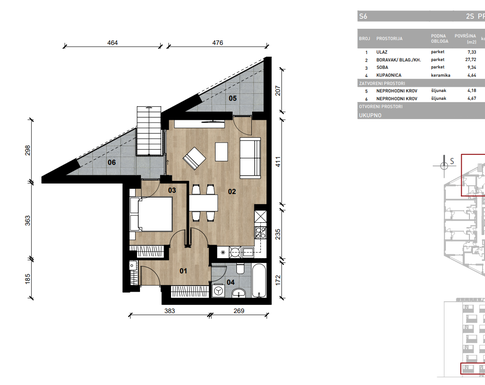 Slika Moderan dvosoban stan od 49,03 kvadrata u novogradnji u Bolničkoj ulici u Vrapču, Zagreb