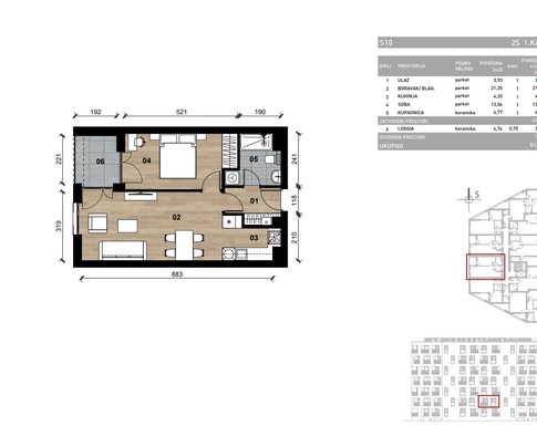 Slika Moderan dvosoban stan od 51 kvadrat u novogradnji u Bolničkoj ulici u Vrapču, Zagreb