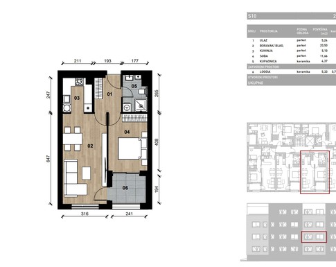Slika Moderan dvosoban stan od 50,87 kvadrata u novogradnji, Dugave, Zagreb