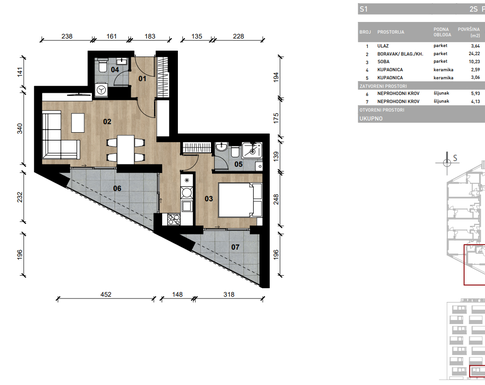 Slika Moderan dvosoban stan od 31,86 kvadrata u novogradnji u Bolničkoj ulici u Vrapču, Zagreb