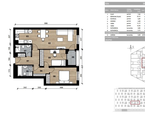 Slika Moderan trosoban stan od 74,38 kvadrata u novogradnji u Bolničkoj ulici u Vrapču, Zagreb