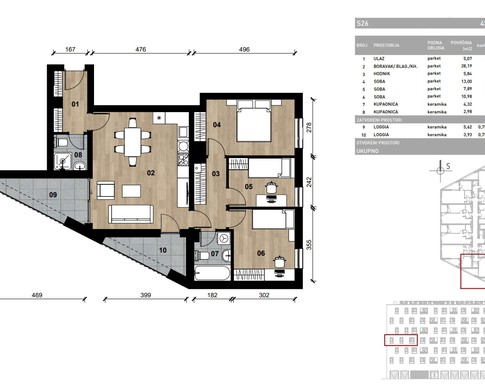 Slika Moderan četverosoban stan od 85,43 kvadrata u novogradnji u Bolničkoj ulici u Vrapču, Zagreb
