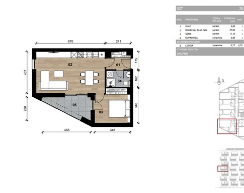 Slika Moderan dvosoban stan od 50,93 kvadrata u novogradnji u Bolničkoj ulici u Vrapču, Zagreb