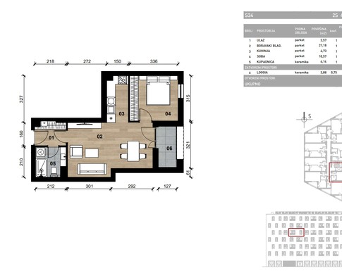 Slika Moderan dvosoban stan od 47,10 kvadrata u novogradnji u Bolničkoj ulici u Vrapču, Zagreb