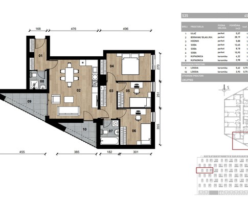 Slika Moderan četverosoban stan od 85,39 kvadrata u novogradnji u Bolničkoj ulici u Vrapču, Zagreb
