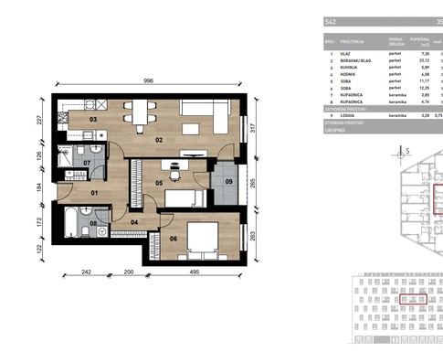 Slika Moderan trosoban stan od 74,38 kvadrata u novogradnji u Bolničkoj ulici u Vrapču, Zagreb