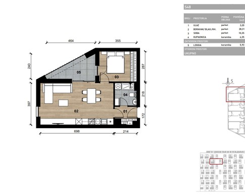 Slika Moderan dvosoban stan od 50,66 kvadrat u novogradnji u Bolničkoj ulici u Vrapču, Zagreb