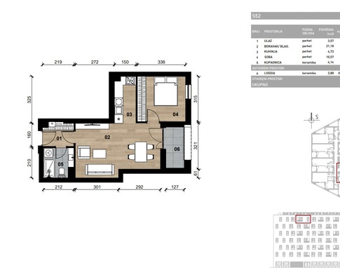 Slika Moderan dvosoban stan od 47,10 kvadrata u novogradnji u Bolničkoj ulici u Vrapču, Zagreb