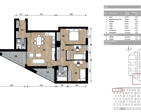 Slika Moderan četverosoban stan od 85,39 kvadrata u novogradnji u Bolničkoj ulici u Vrapču, Zagreb