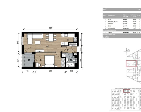 Slika Moderan dvosoban stan od 50,73 kvadrat u novogradnji u Bolničkoj ulici u Vrapču, Zagreb