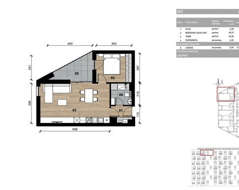 Slika Moderan dvosoban stan od 50,66 kvadrat u novogradnji u Bolničkoj ulici u Vrapču, Zagreb