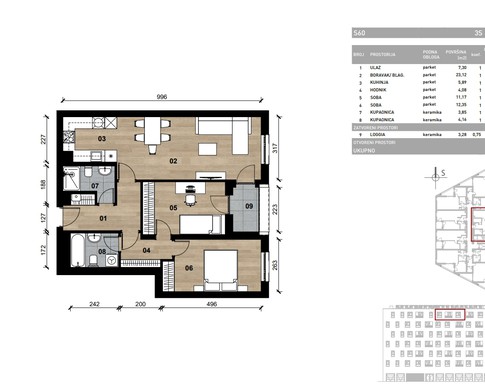 Slika Moderan trosoban stan od 74,38 kvadrata u novogradnji u Bolničkoj ulici u Vrapču, Zagreb
