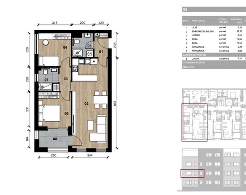 Slika Moderan trosoban stan od 69,02 kvadrata u novogradnji, Dugave, Zagreb