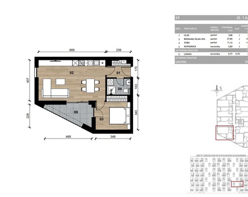 Slika Moderan dvosoban stan od 50,93 kvadrat u novogradnji u Bolničkoj ulici u Vrapču, Zagreb