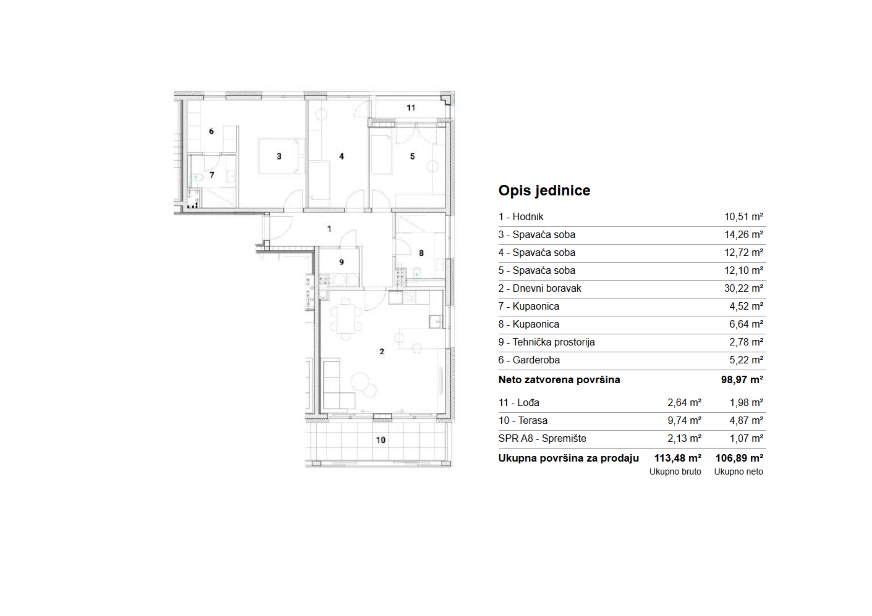 Slika ARDEA SAMOBOR, NOVOGRADNJA, ČETVEROSOBNI STAN, 107,70m², LOĐA I TERASA