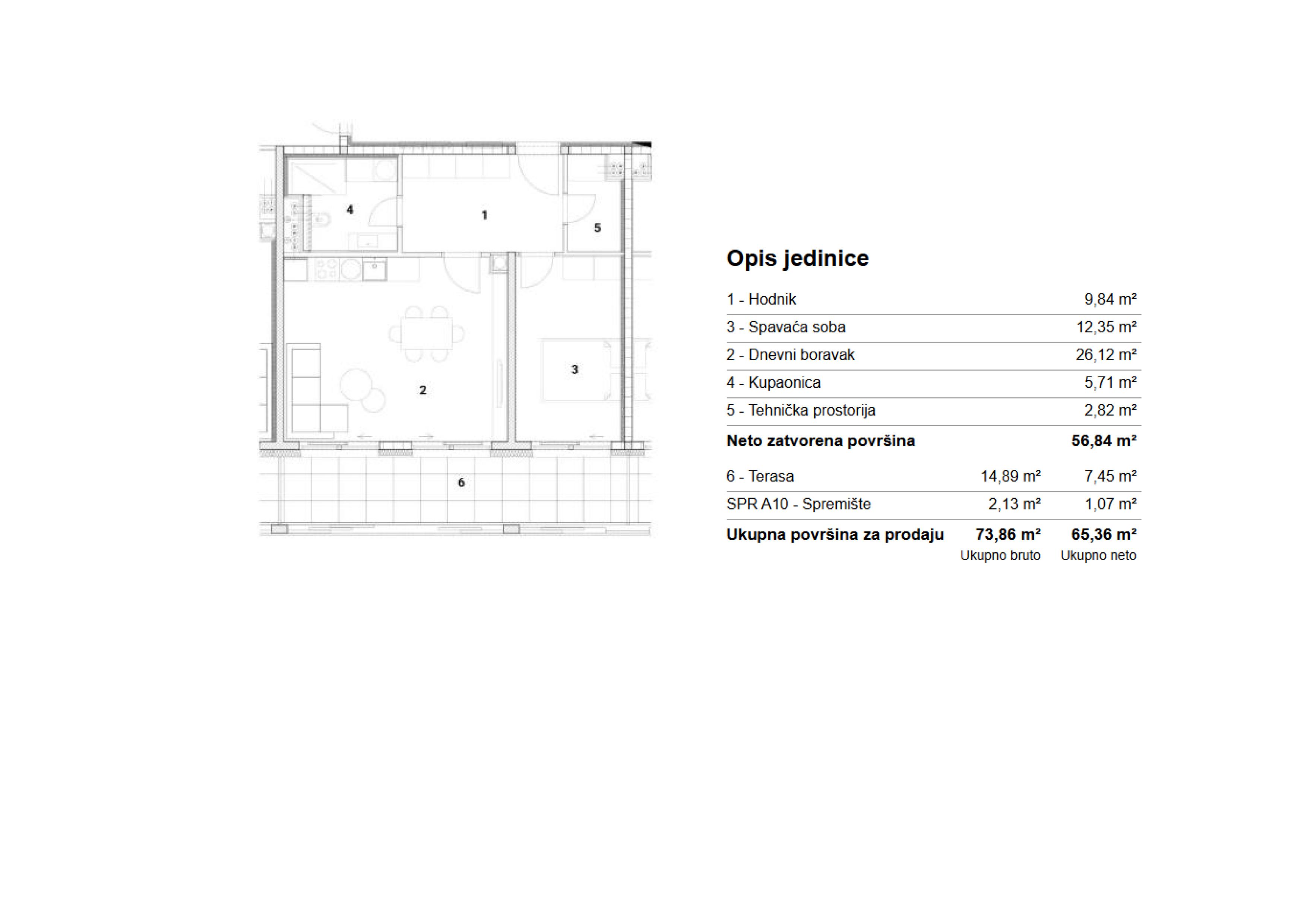 Slika ARDEA SAMOBOR, NOVOGRADNJA, DVOSOBNI STAN, 65,36 m², TERASA