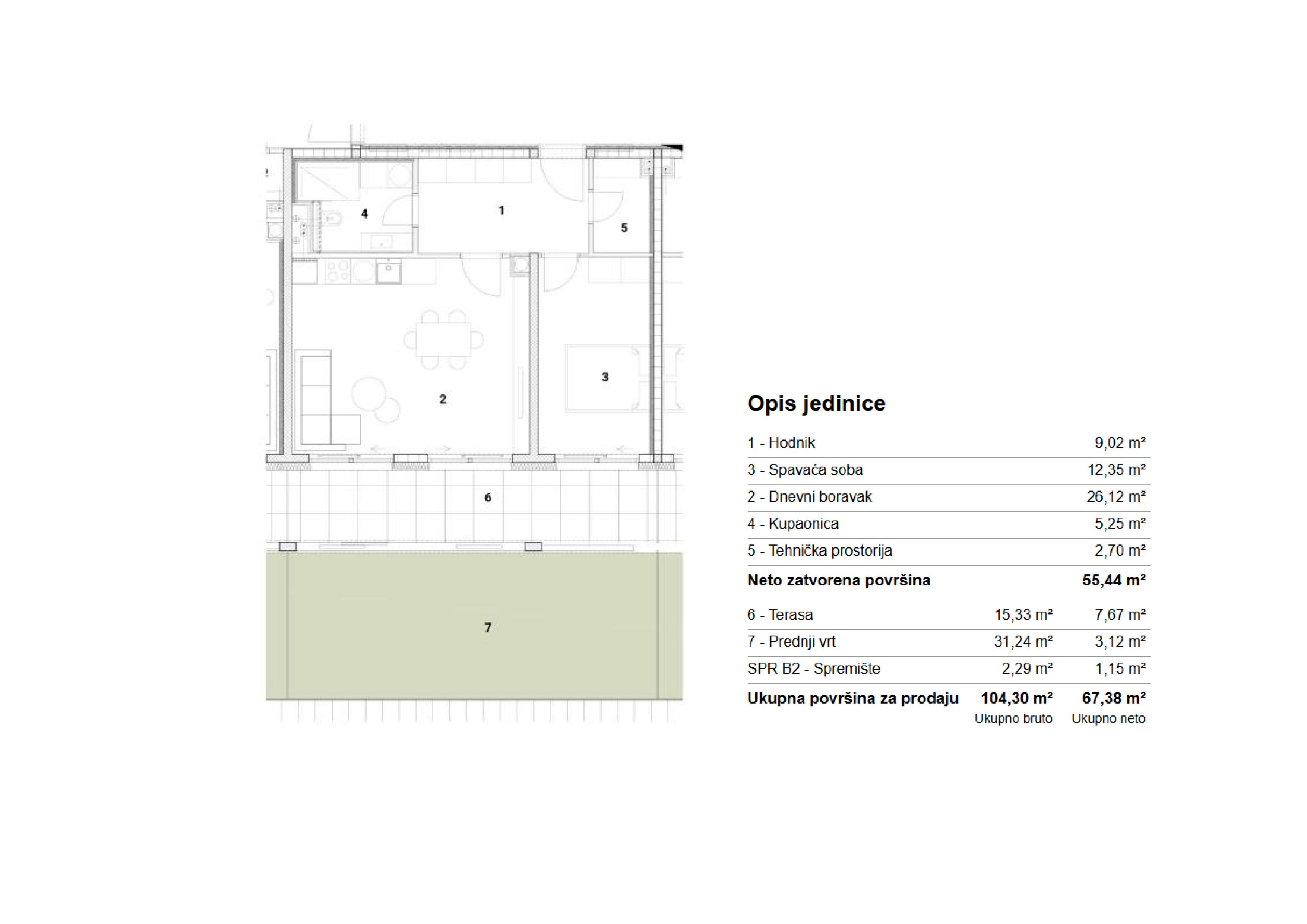 Slika ARDEA SAMOBOR, NOVOGRADNJA, DVOSOBNI STAN, 67,38m², TERASA I VRT
