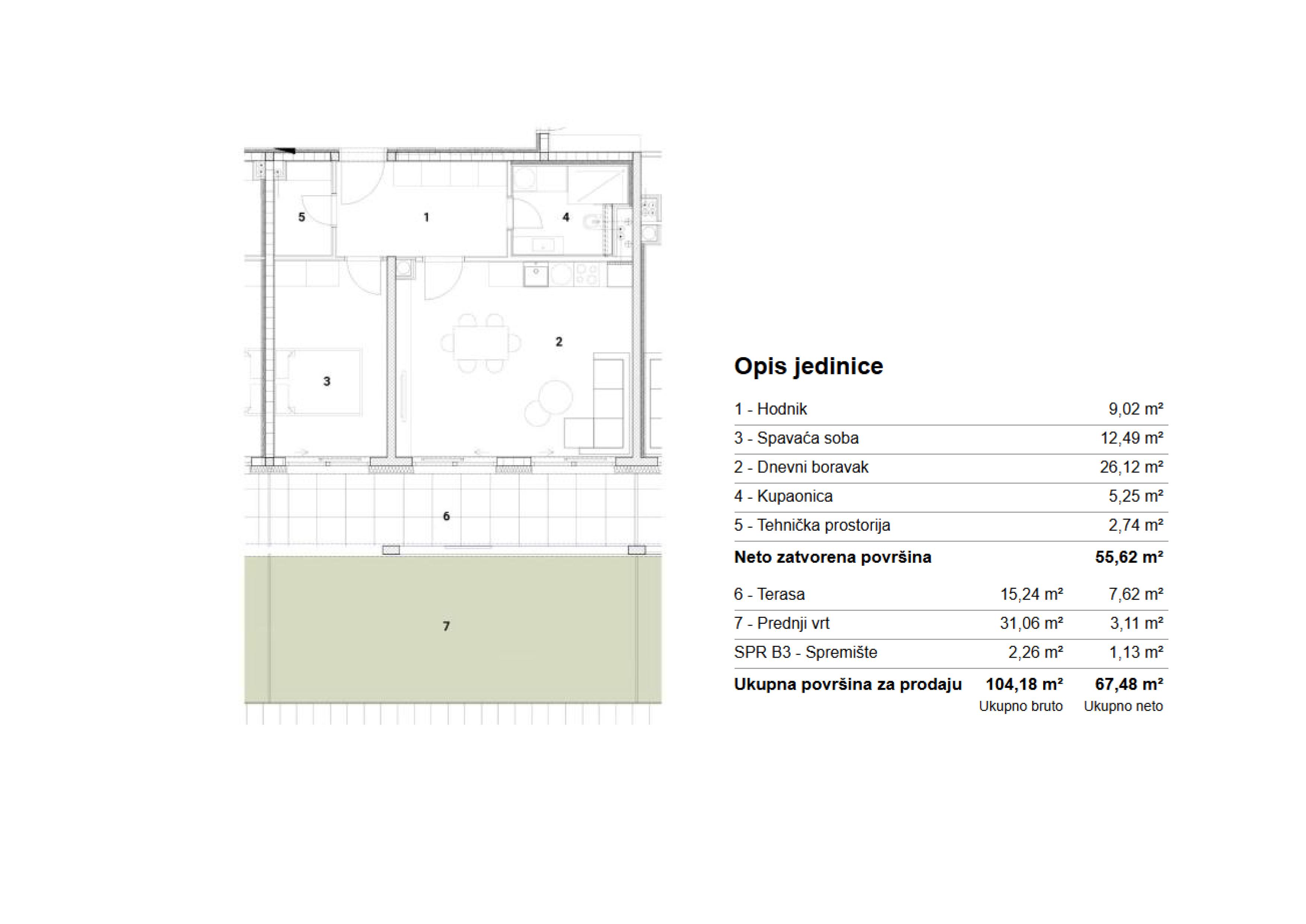 Slika ARDEA SAMOBOR, NOVOGRADNJA, DVOSOBNI STAN, 67,48 m², TERASA I VRT