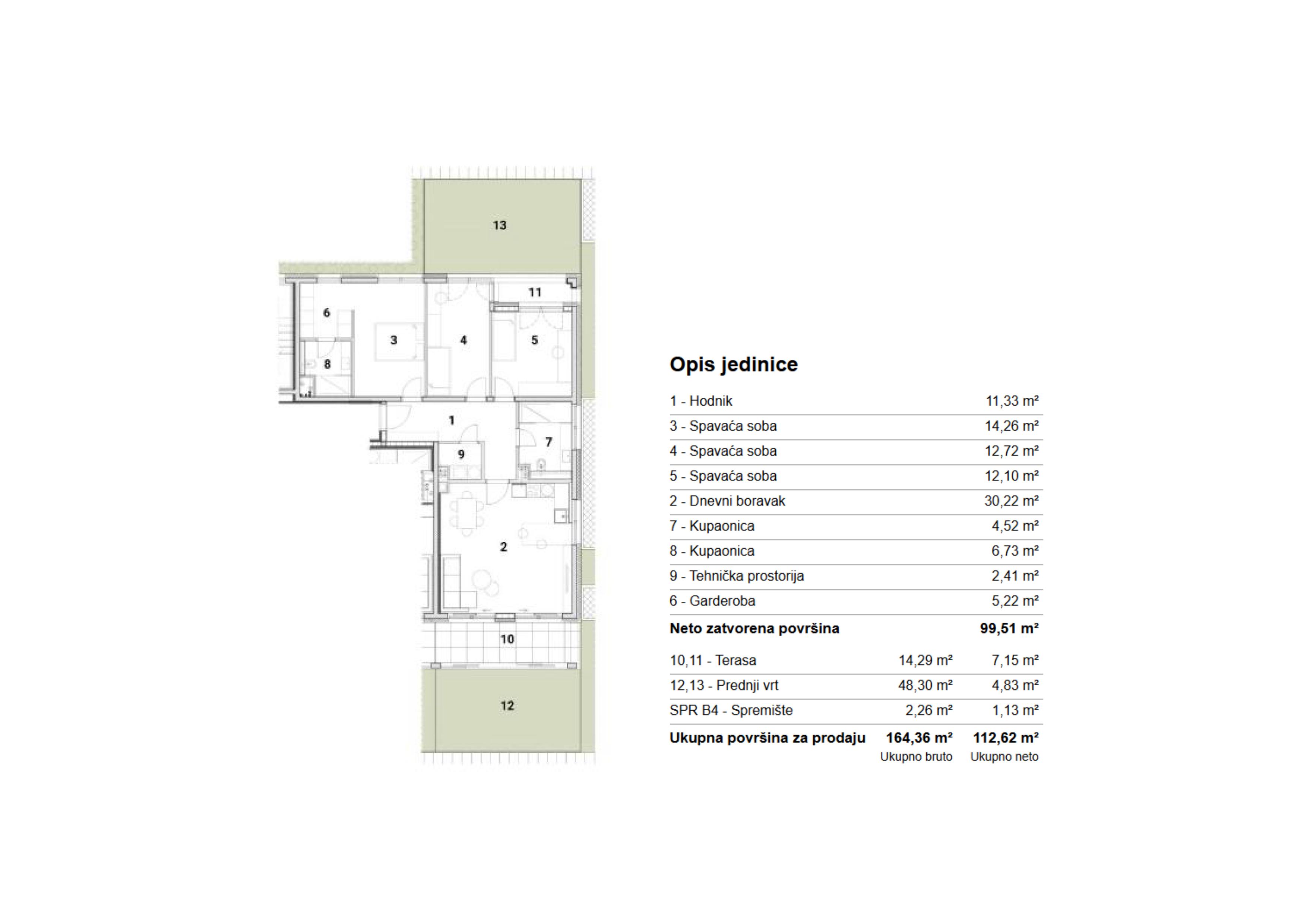 Slika ARDEA SAMOBOR, NOVOGRADNJA, ČETVEROSOBNI STAN, 112,62 m², TERASA I VRT