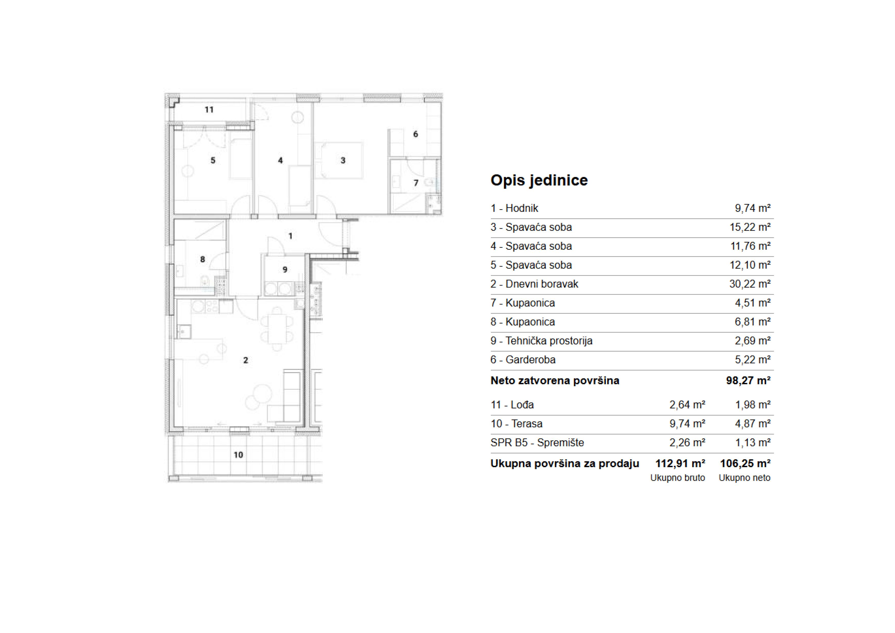 Slika ARDEA SAMOBOR, NOVOGRADNJA, ČETVEROSOBNI STAN, 108,25 m², LOĐA I TERASA