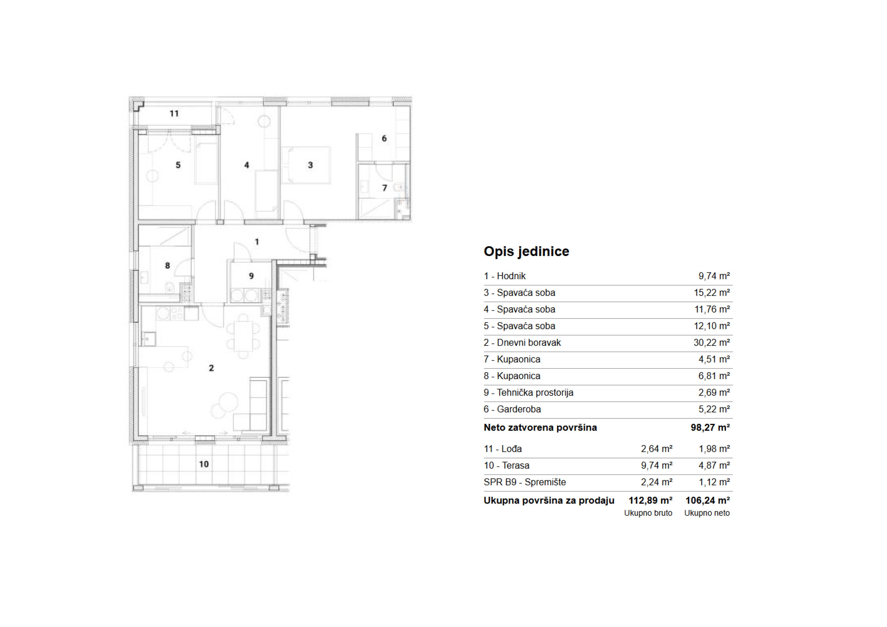 Slika ARDEA SAMOBOR, NOVOGRADNJA, ČETVEROSOBNI STAN, 106,24 m², LOĐA I TERASA